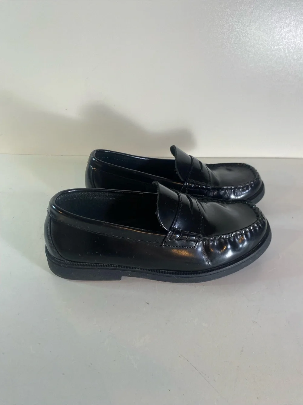 Sperry Top Sider Boys Colton Black Leather Original Penny Loafers Size